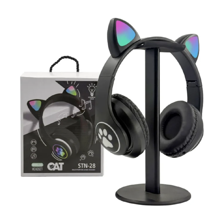 Auriculares Bluetooth con Orejas de Gato LED y Micrรณfono