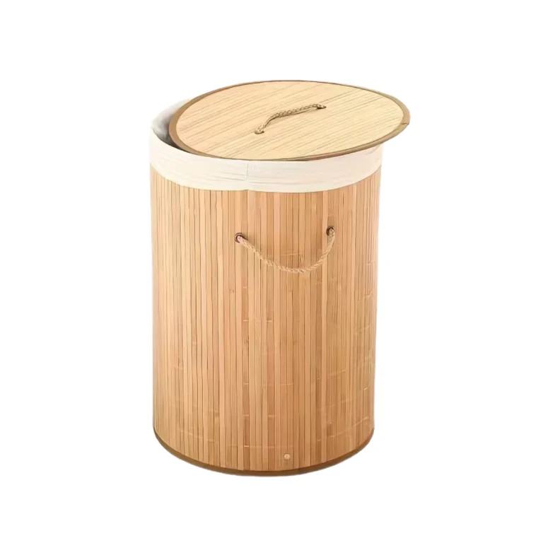 Cesto de Ropa de Bambú con Tapa y Asas
