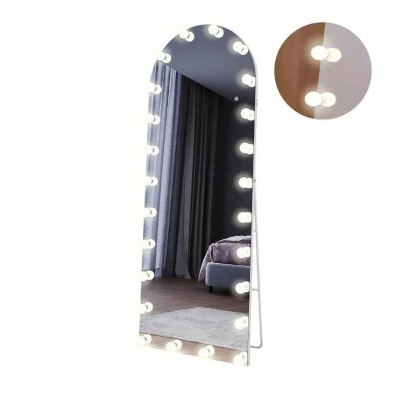 Espejo de Cuerpo Completo con Luz LED y Parante Ajustable