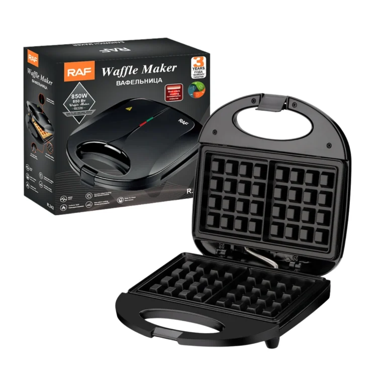 Wafflera Eléctrica RAF R.257H Antiadherente 750W para Waffles y Postres