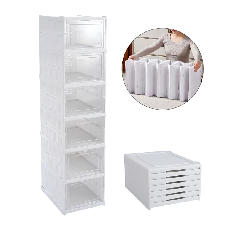 Zapatera Plegable Transparente de 6 Pisos Organizadora